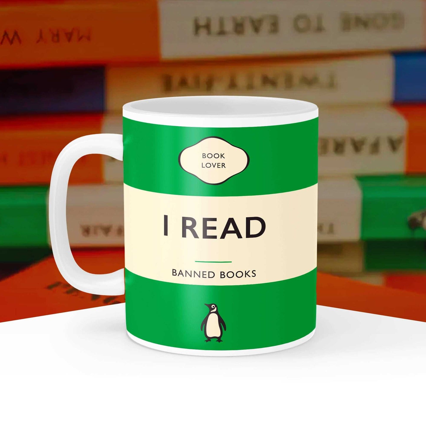 I Read Banned Books Penguin Book Cover Mug