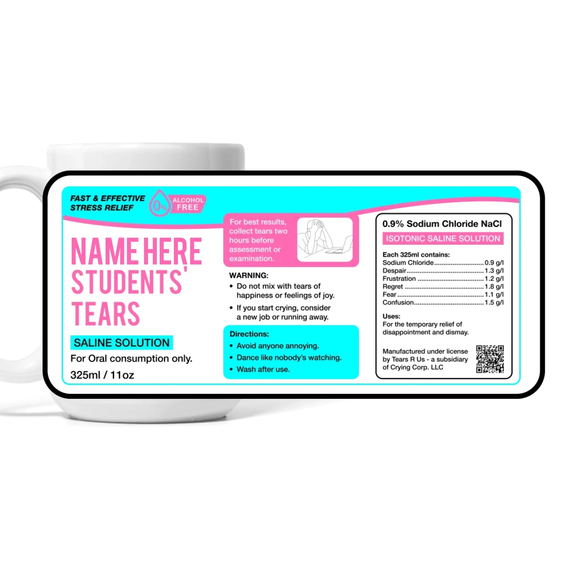 Personalised Student Tears Mug Mug White 15oz