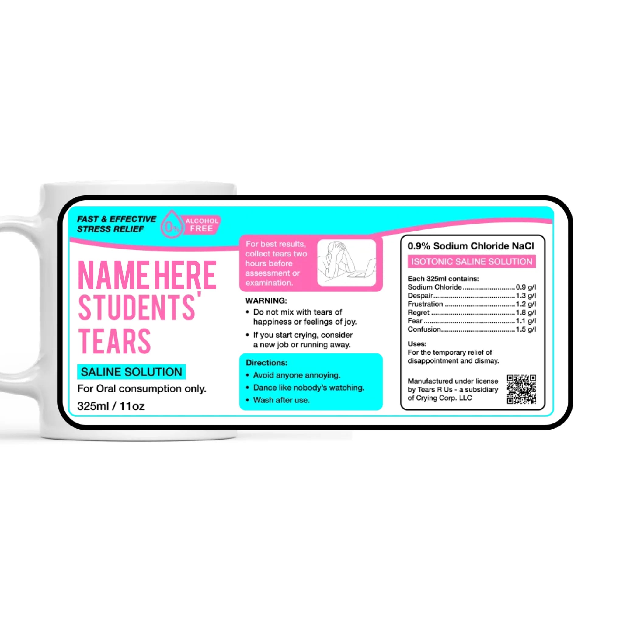 Personalised Student Tears Mug Mug White 11oz