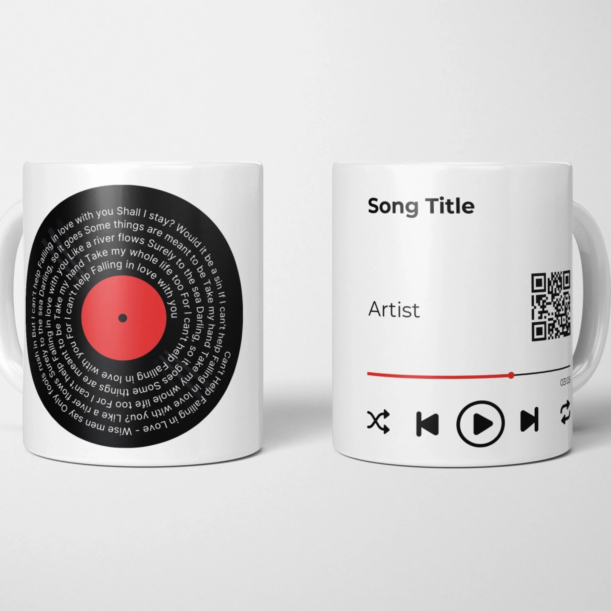 Personalised Song Lyrics Music Mug