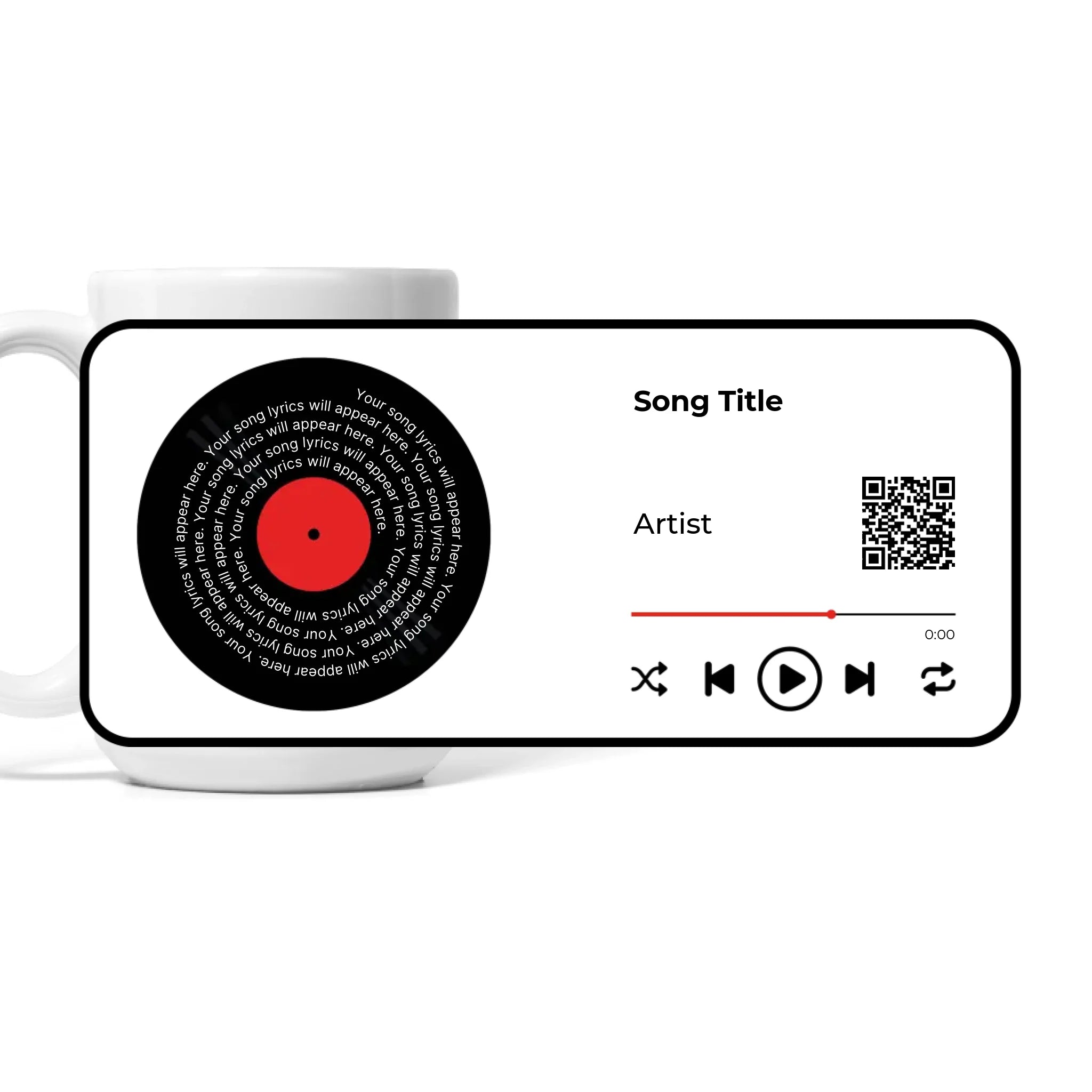 Personalised Song Lyrics Music Mug Mug White 15oz