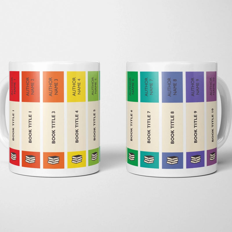 Personalised Rainbow Book Covers Mug