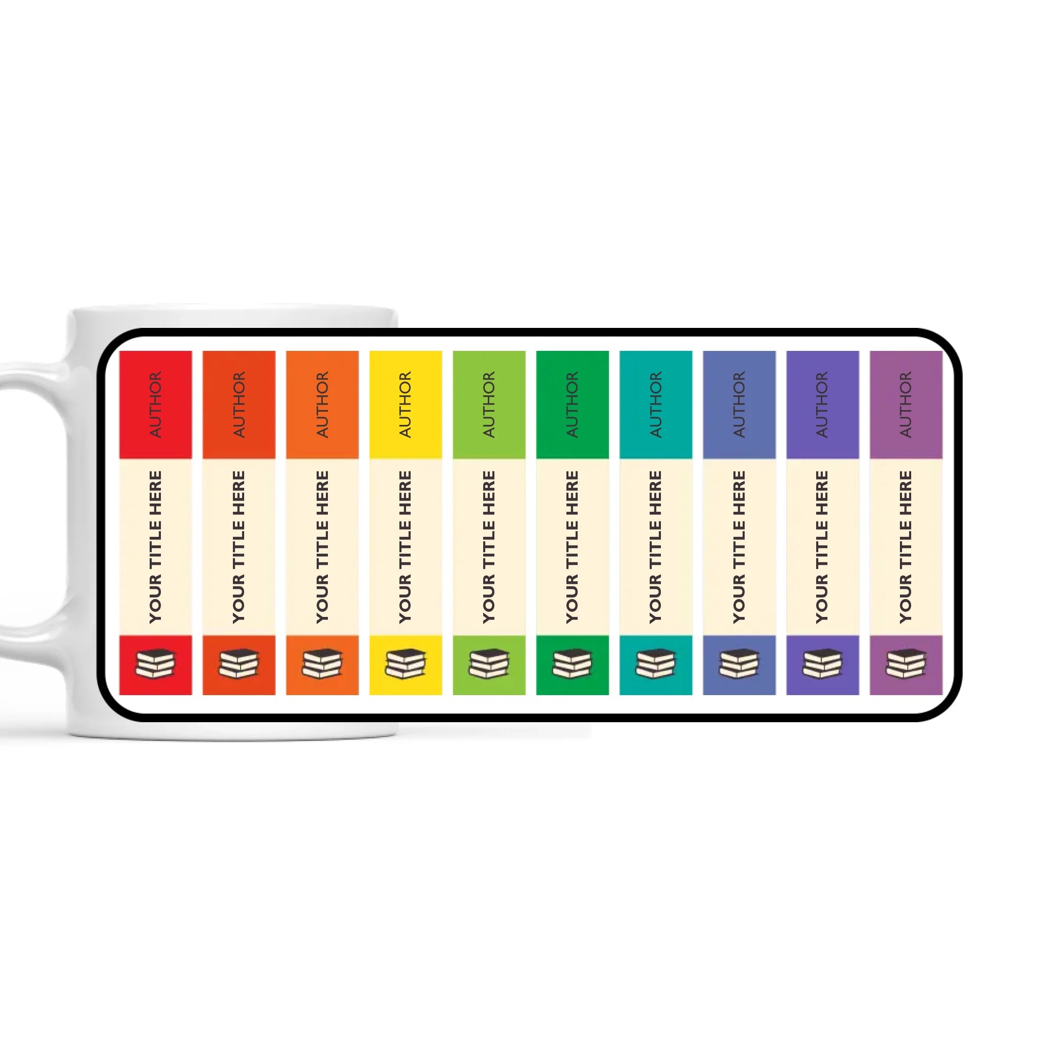 Personalised Rainbow Book Covers Mug Mug White 11oz