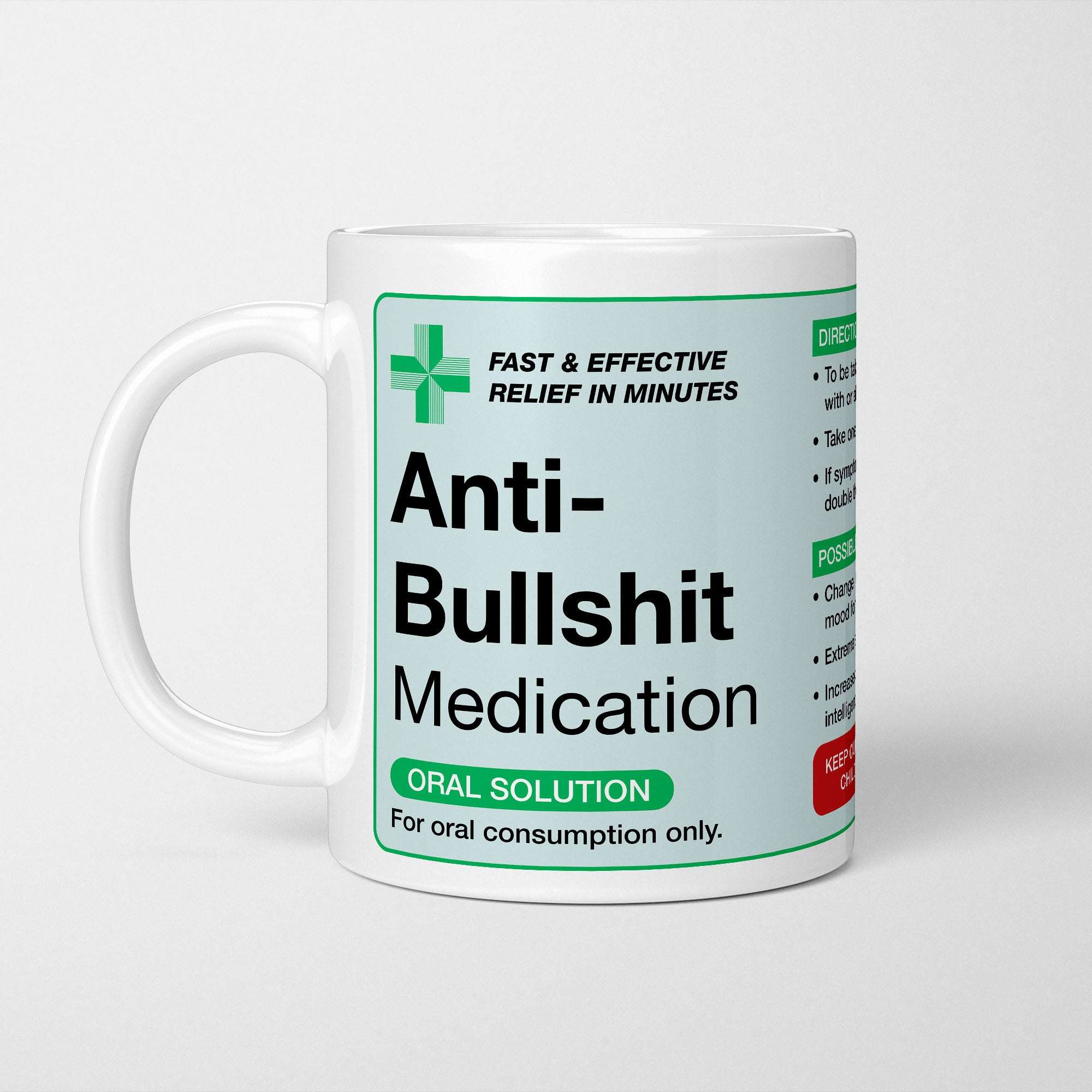 Anti-Bullshit Medication Prescription Mug