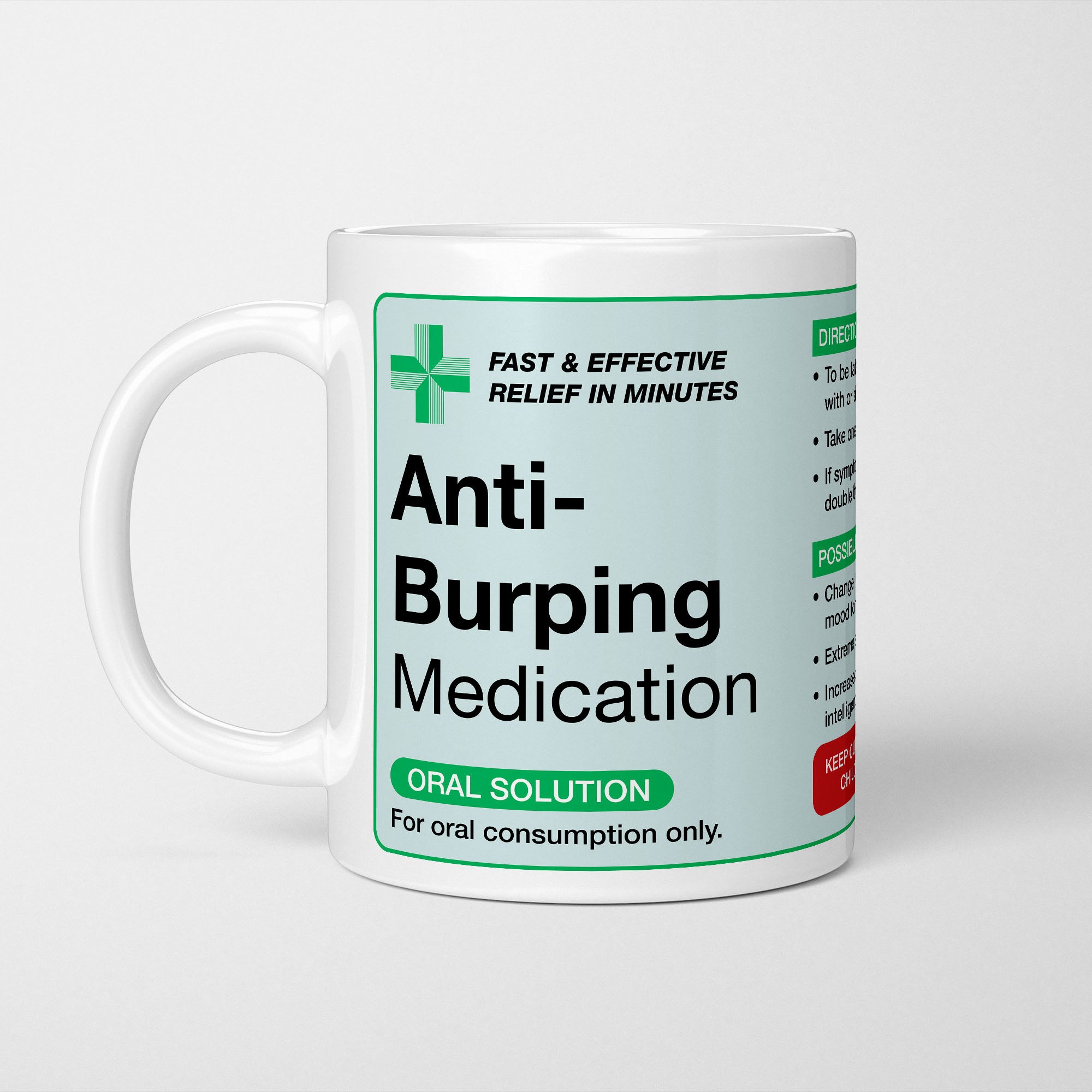 Anti-Burping Medication Prescription Mug
