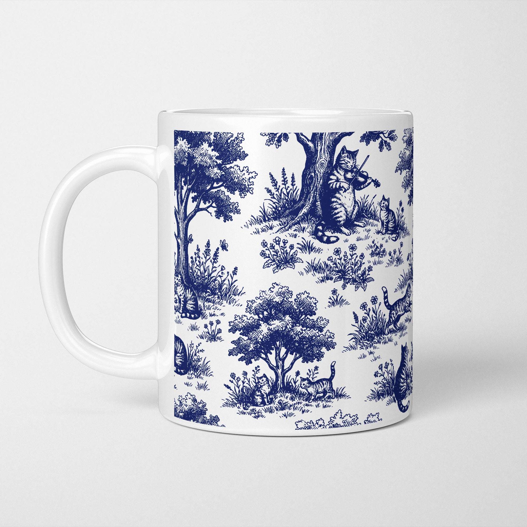 Cat Toile de Jouy Mug