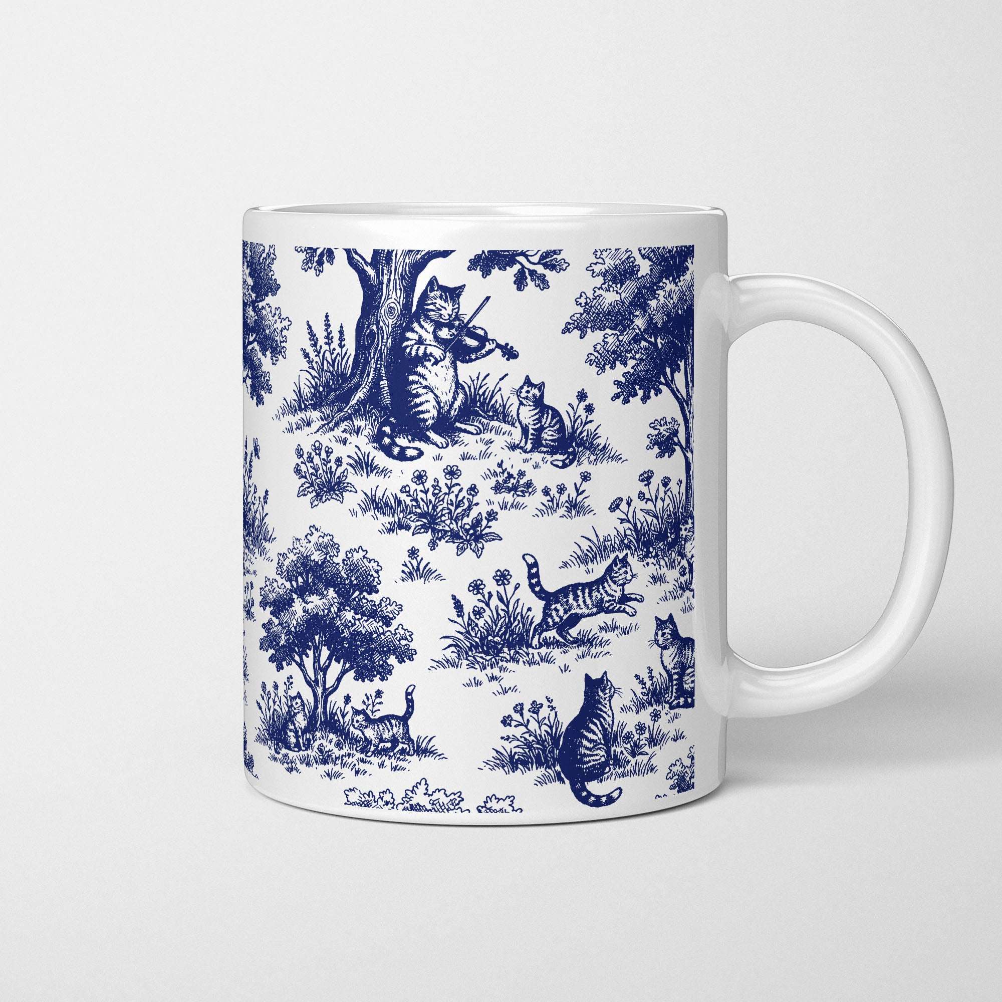 Cat Toile de Jouy Mug