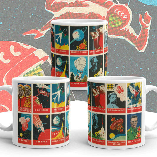 Russian Space Art Propaganda Posters Mug