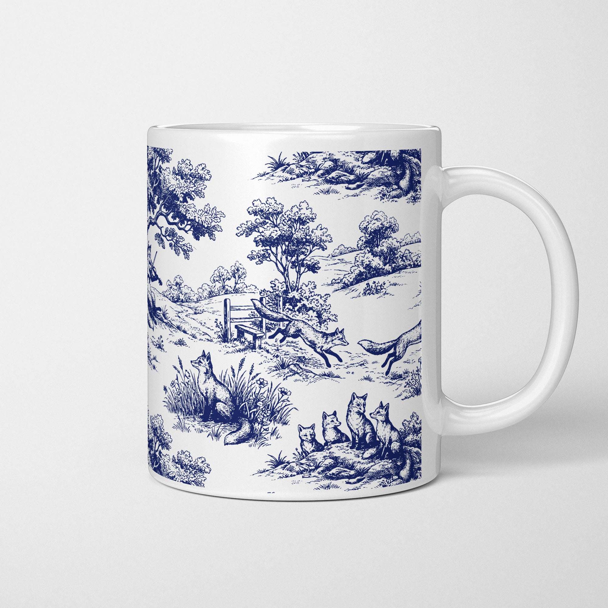 Fox Toile de Jouy Mug
