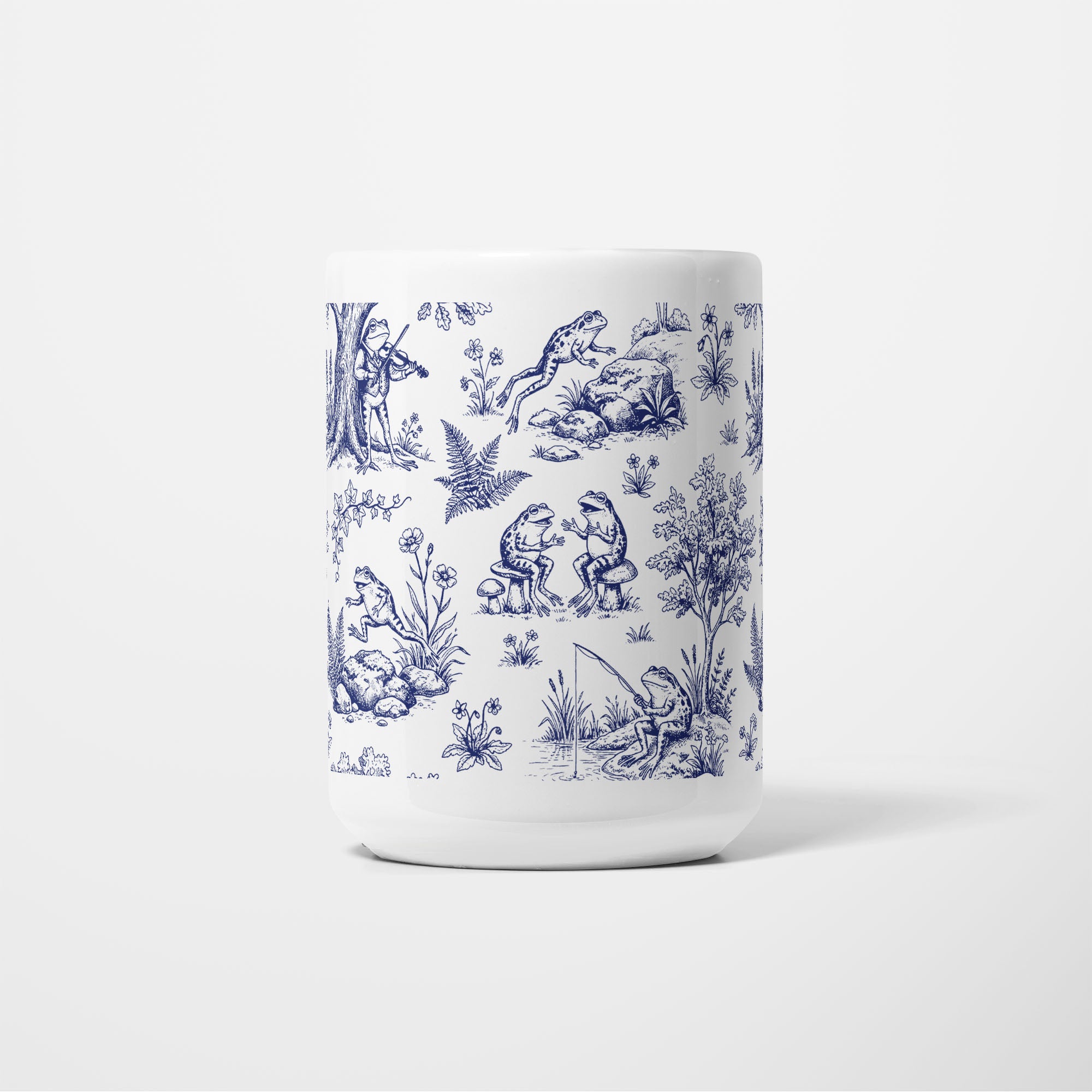 Frog Toile de Jouy 15oz Mug - CENTRE