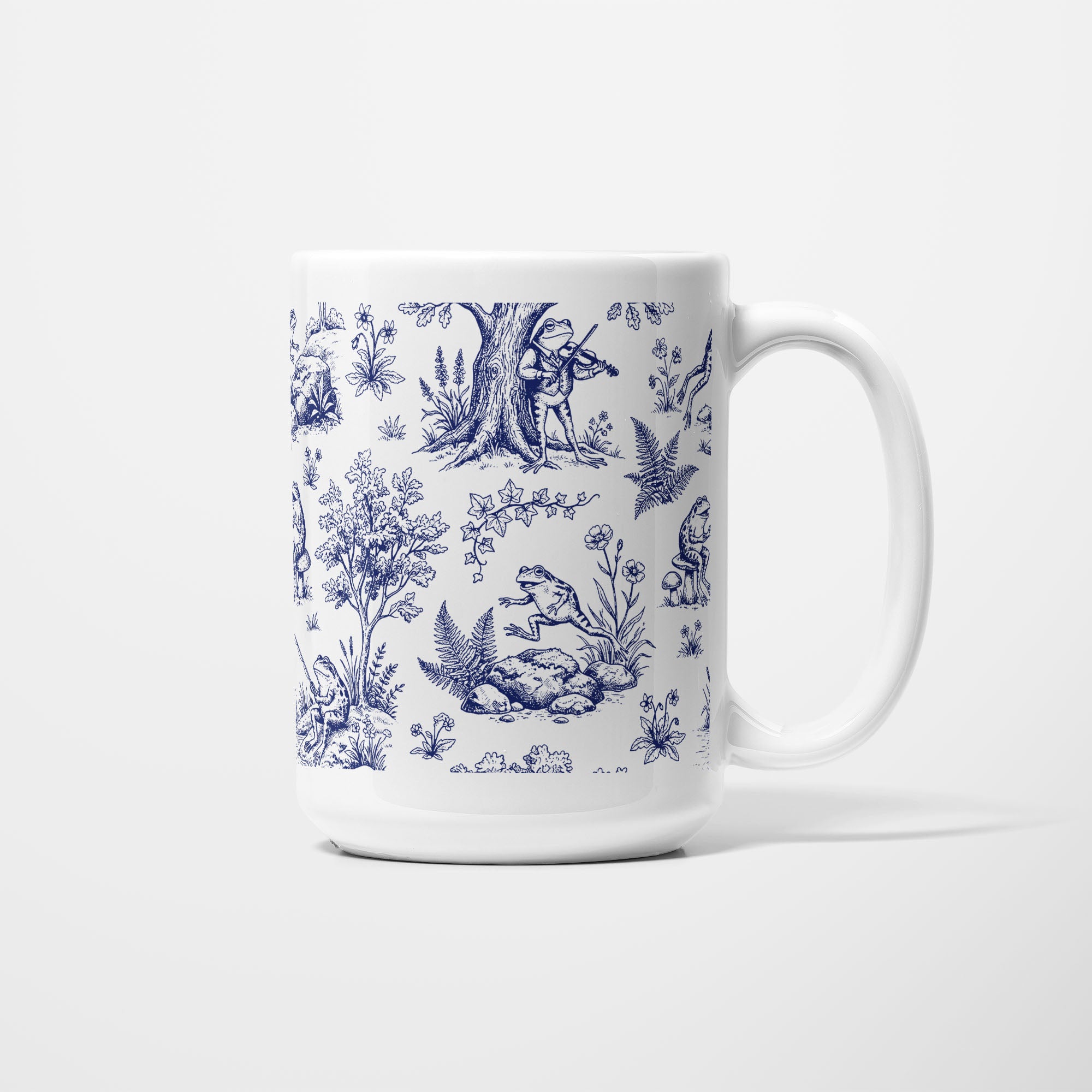 Frog Toile de Jouy 15oz Mug - RIGHT