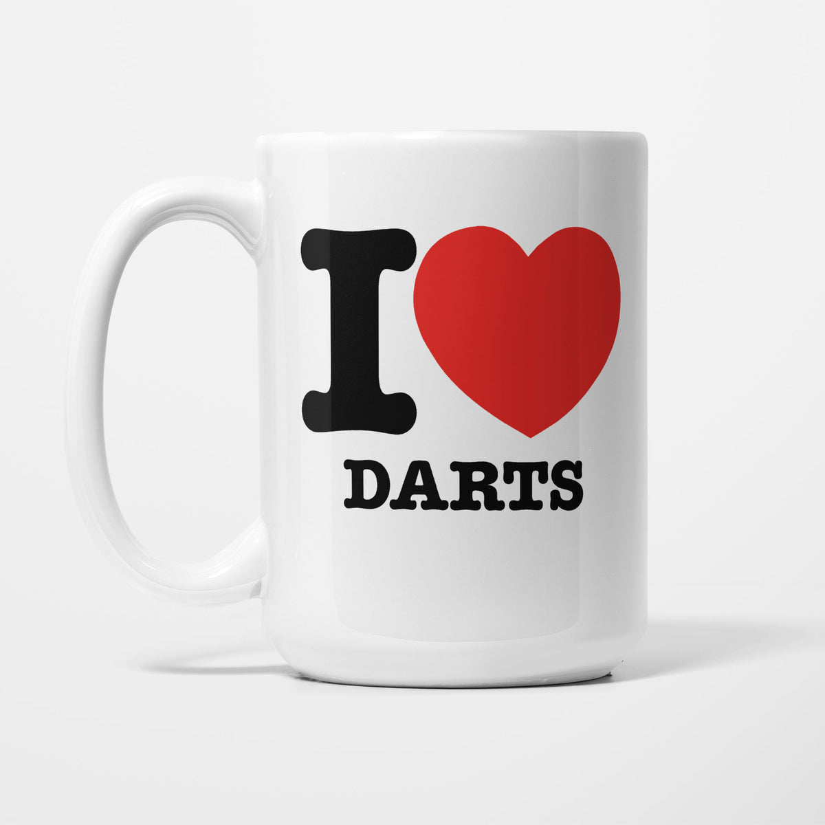 I Love Darts printed on a white 15oz/425ml mug