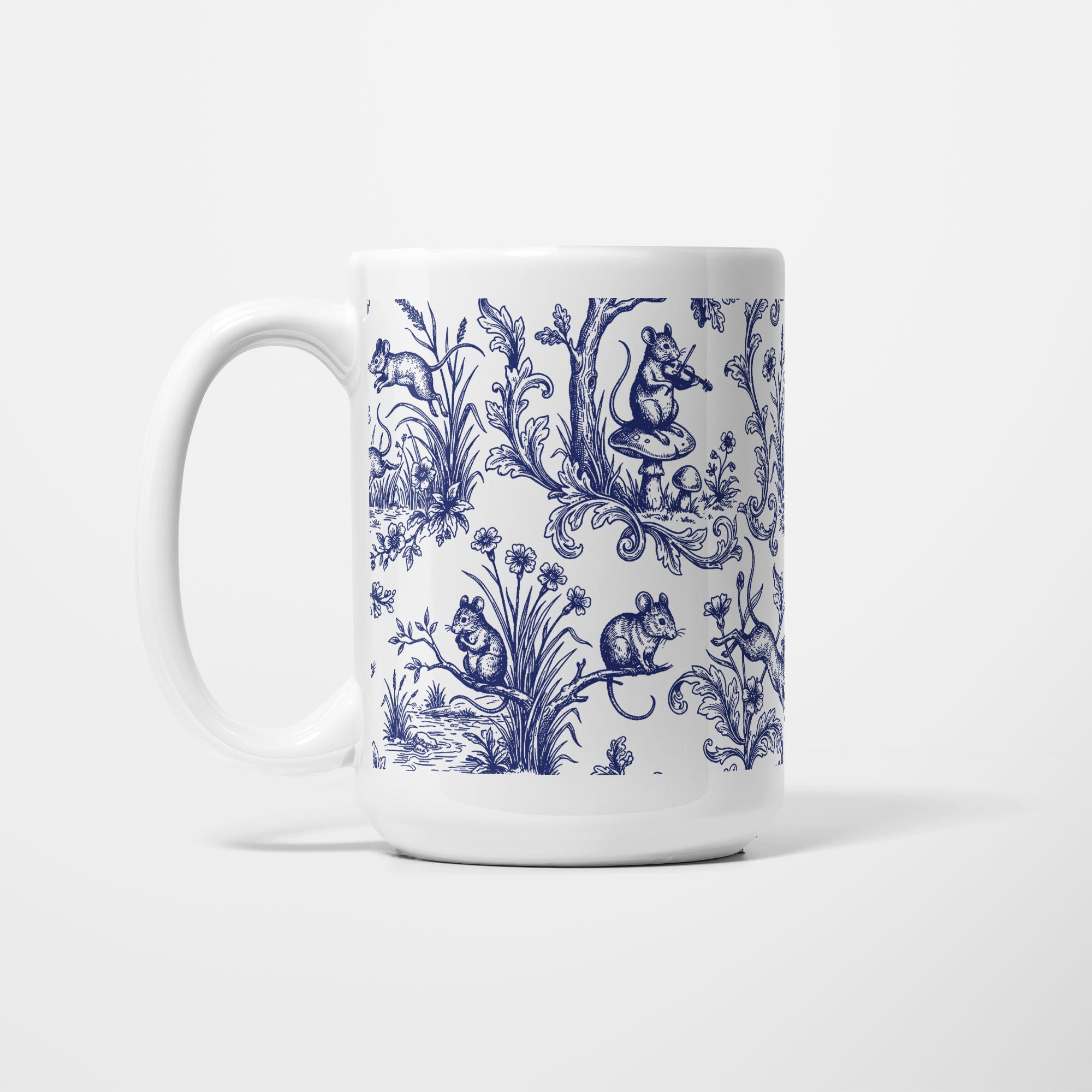 Mouse Toile de Jouy 15oz Mug - LEFT