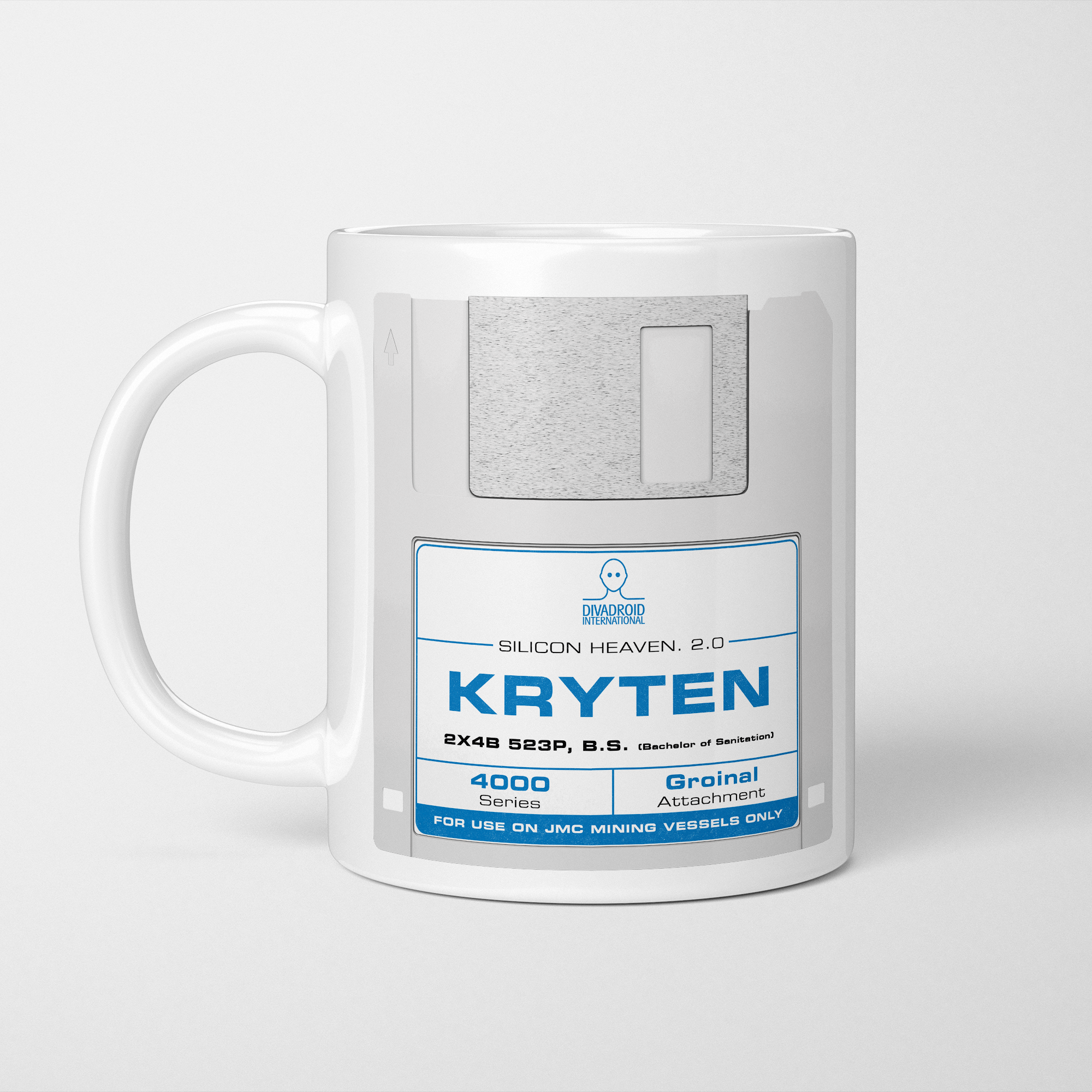 Red Dwarf Kryten Floppy Disk Mug