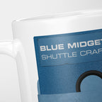 Close crop of the Blue Midget floppy disk, the blue sleeve and its 'Blue Midget' label filling the frame