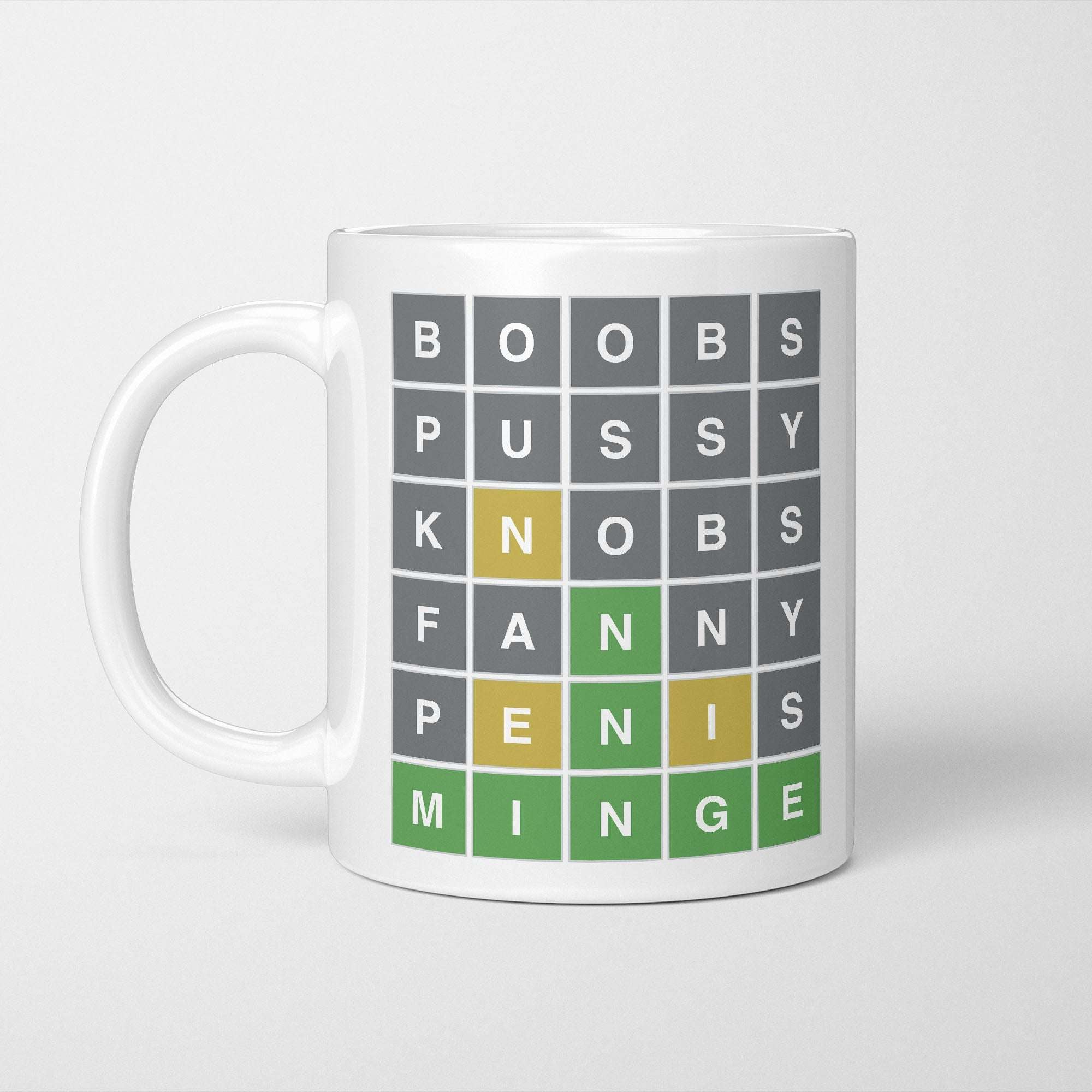 Rude Wordle Game Swear Words Mug