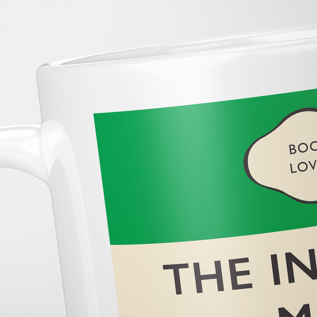Close crop of the Invisible Man jacket, the green band above the cream title panel, the lettering running off the frame