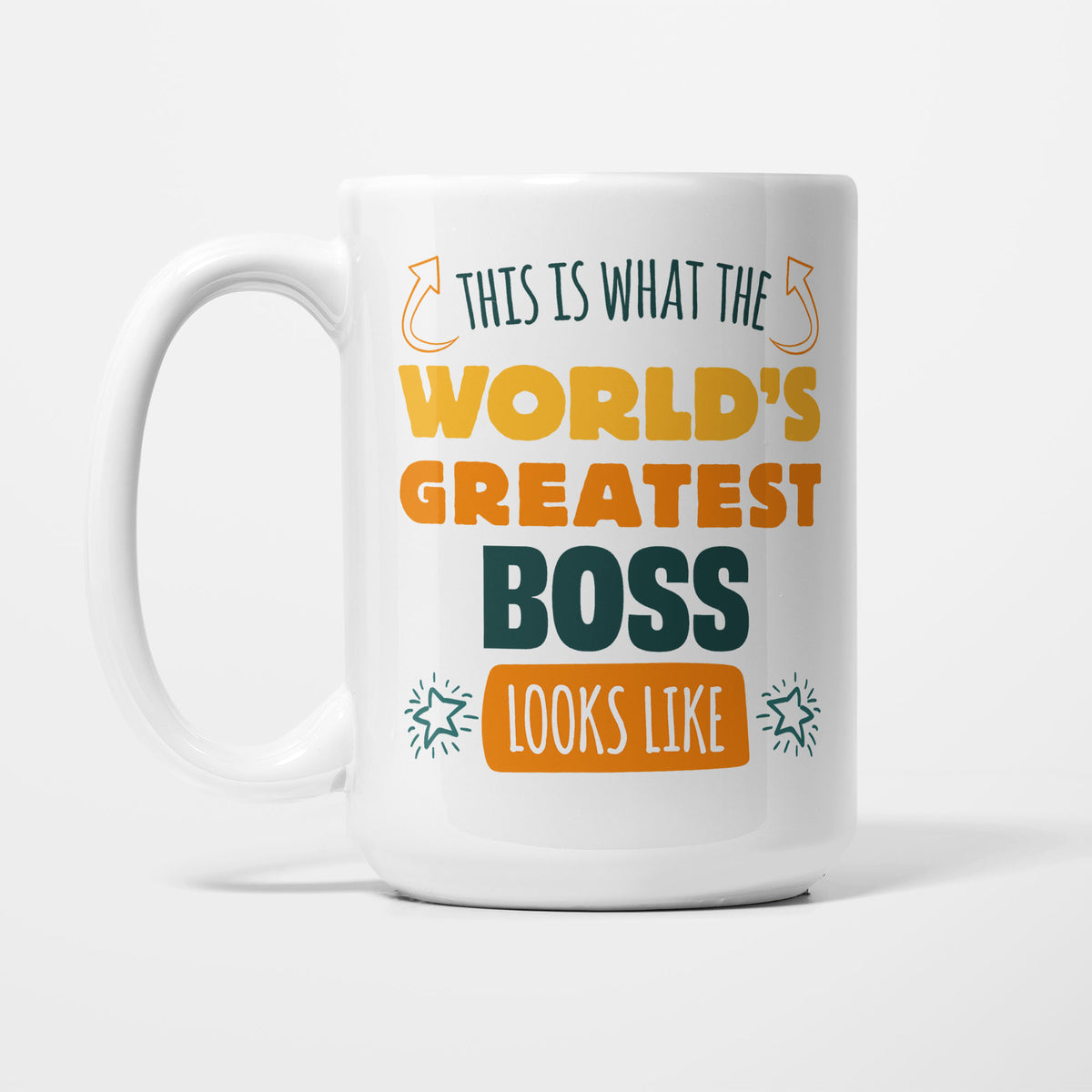 World's Greatest Boss printed on a white 15oz/425ml mug