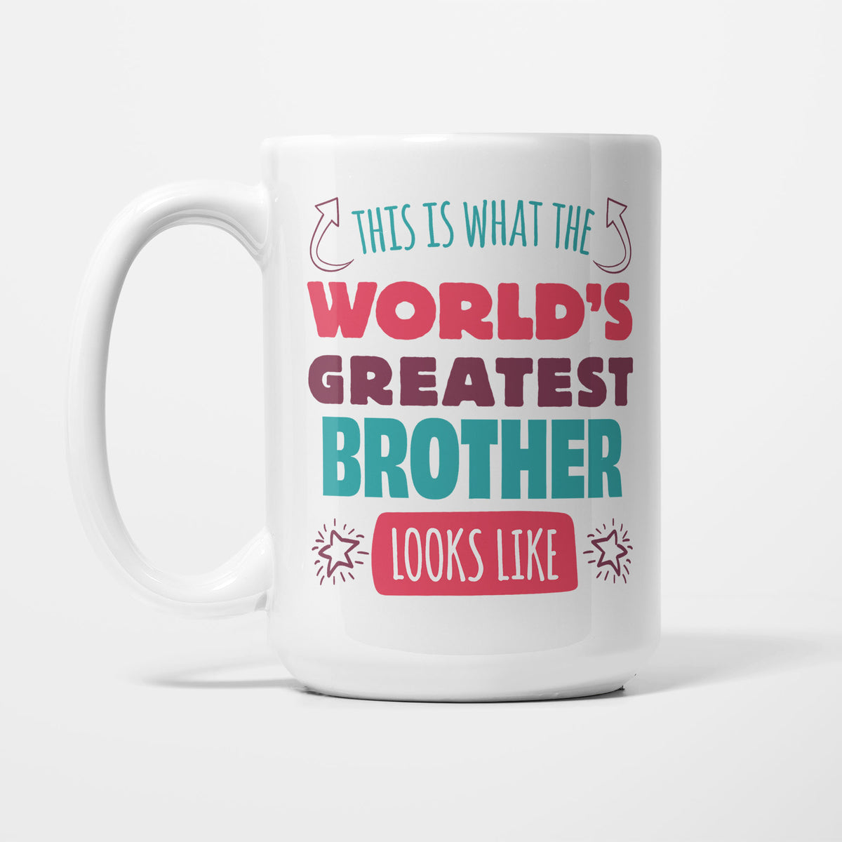 World's Greatest Brother printed on a white 15oz/425ml mug