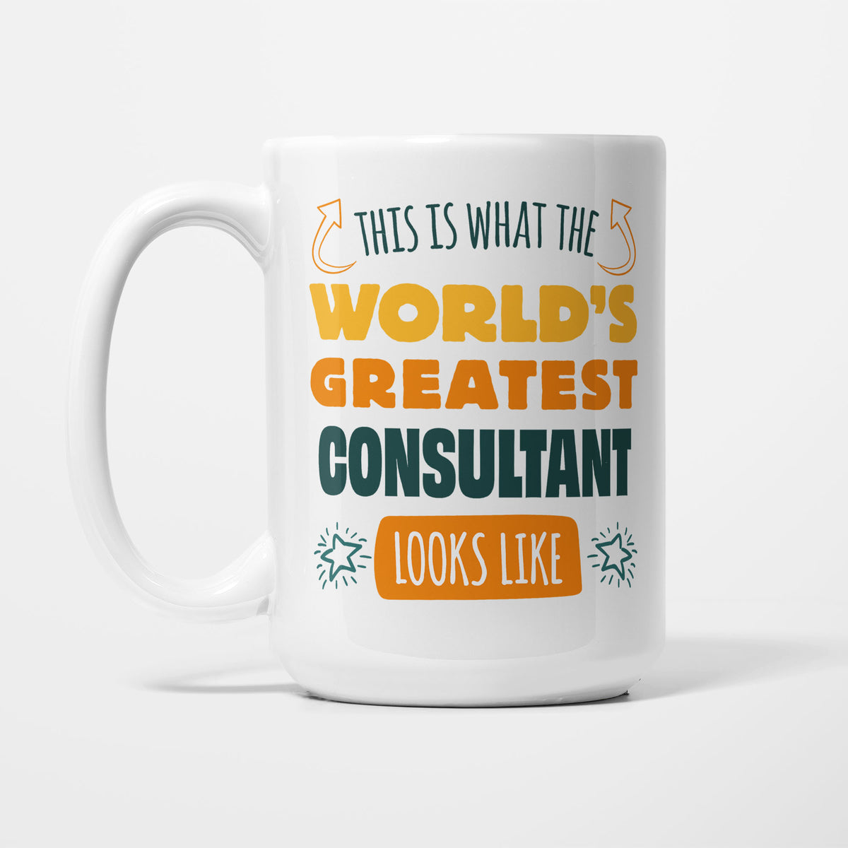 World's Greatest Consultant printed on a white 15oz/425ml mug