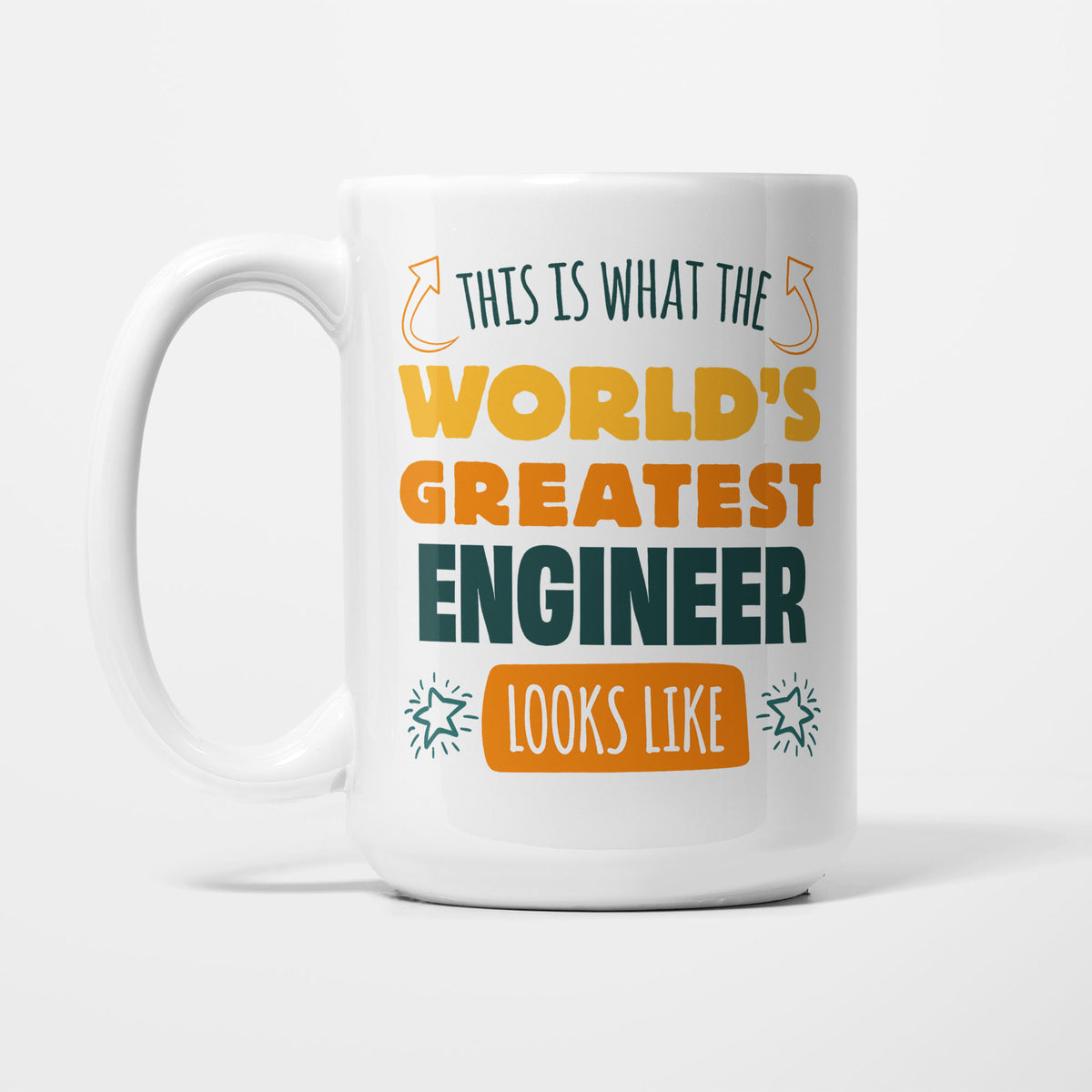 World's Greatest Engineer printed on a white 15oz/425ml mug