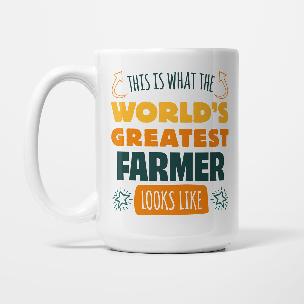 World's Greatest Farmer printed on a white 15oz/425ml mug