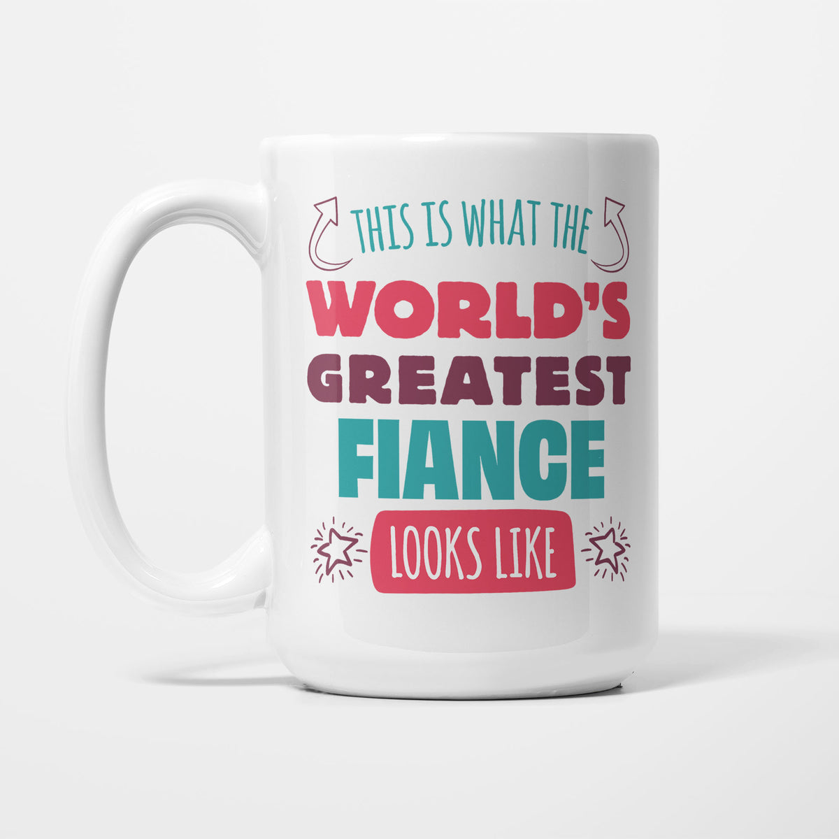 World's Greatest Fiance printed on a white 15oz/425ml mug