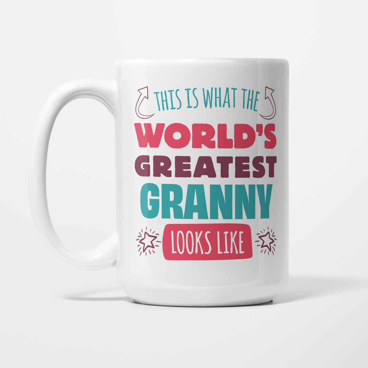 World's Greatest Granny printed on a white 15oz/425ml mug