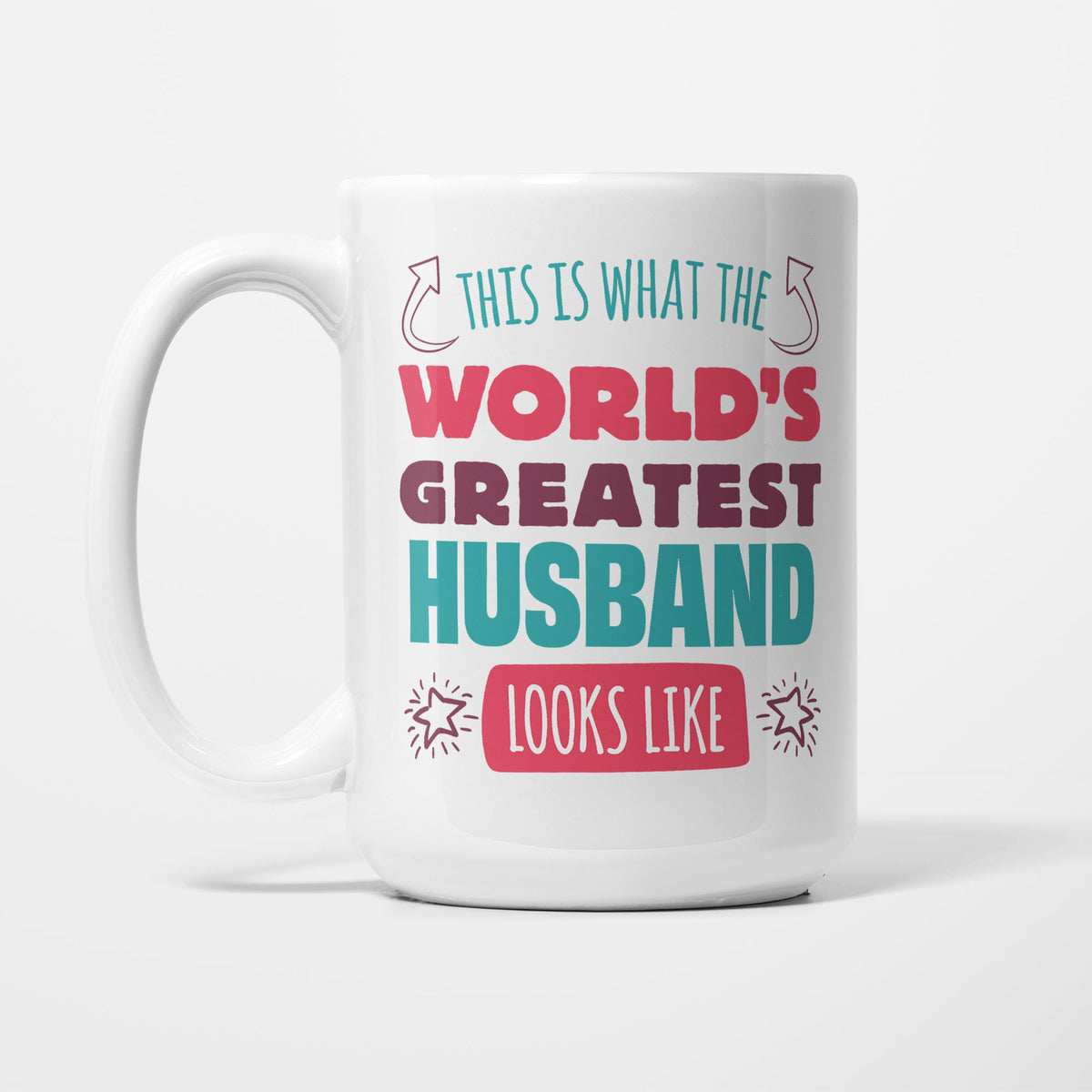 World's Greatest Husband printed on a white 15oz/425ml mug