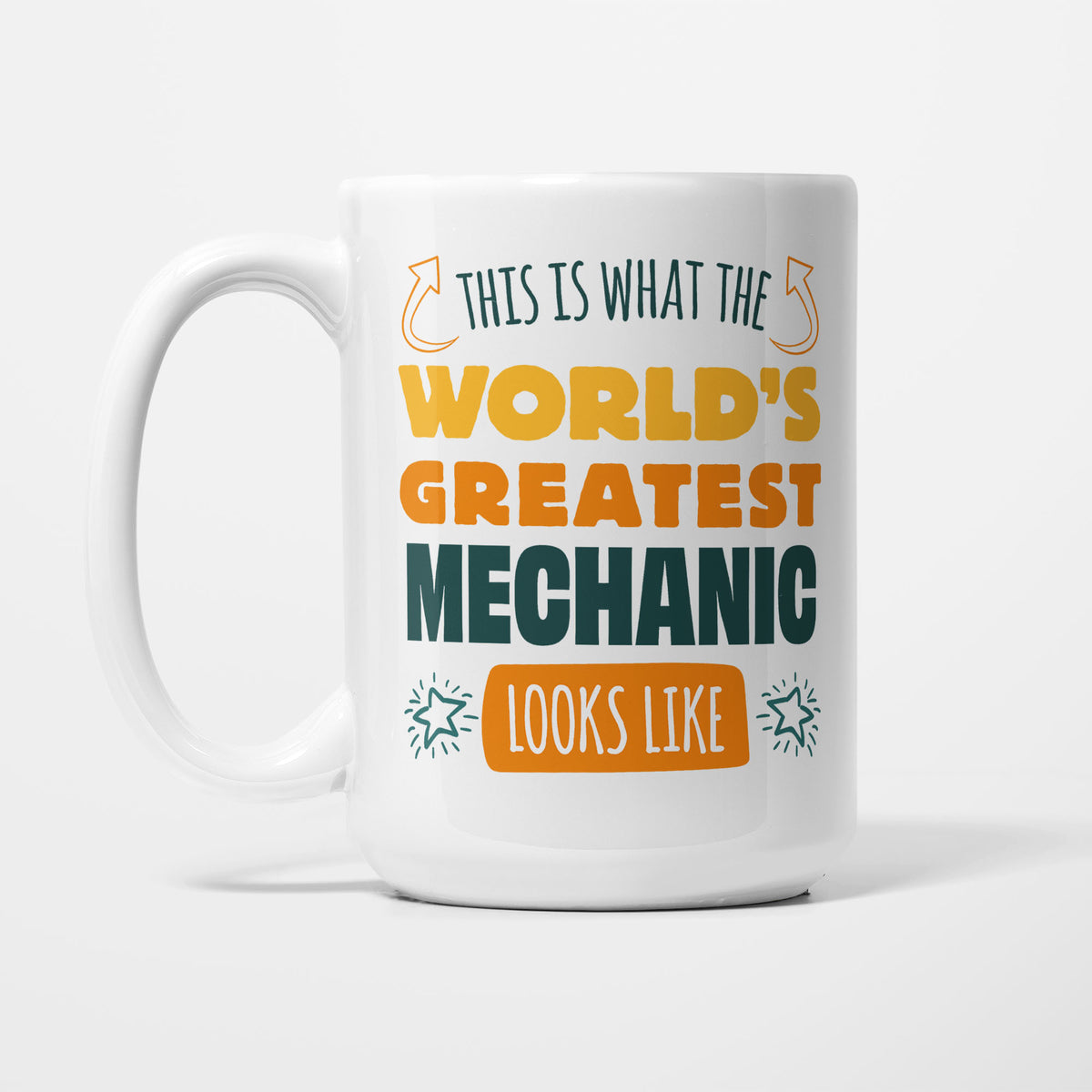 World's Greatest Mechanic printed on a white 15oz/425ml mug