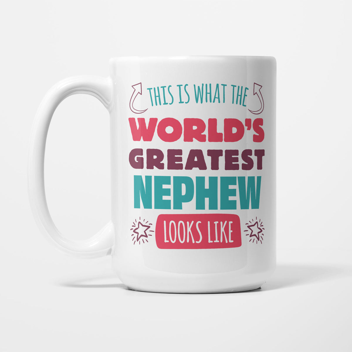 World's Greatest Nephew printed on a white 15oz/425ml mug