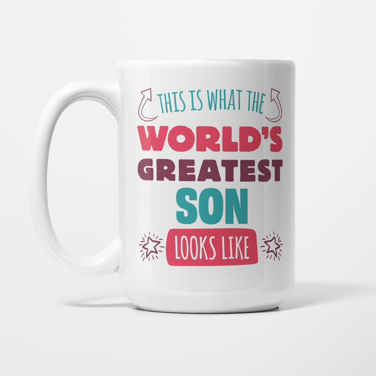 World's Greatest Son printed on a white 15oz/425ml mug
