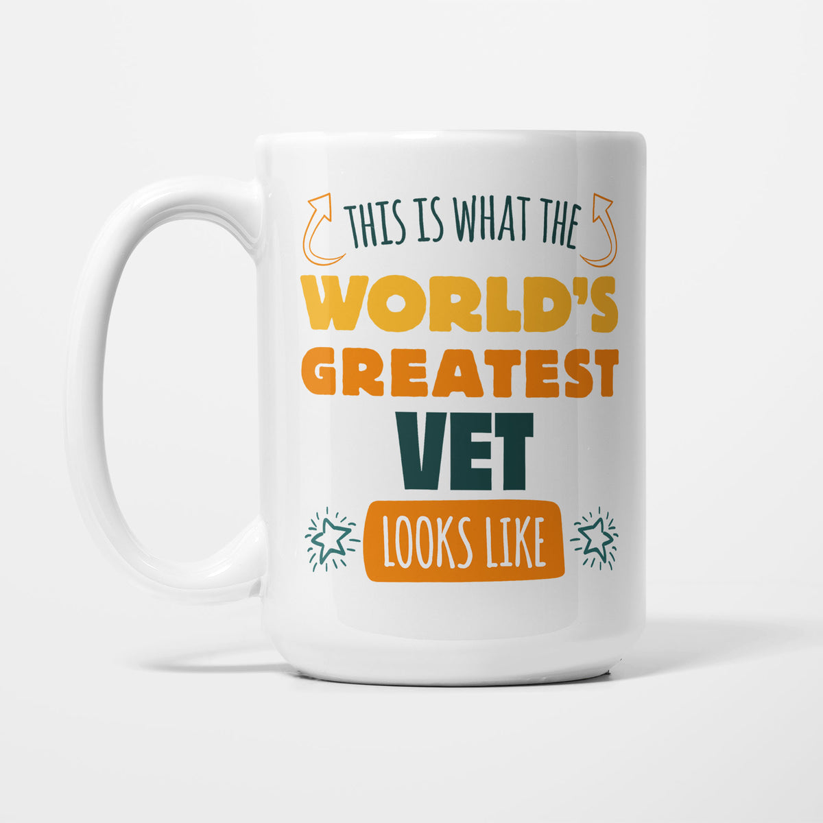World's Greatest Vet printed on a white 15oz/425ml mug