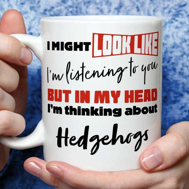 I'm Thinking About Hedgehogs Mug