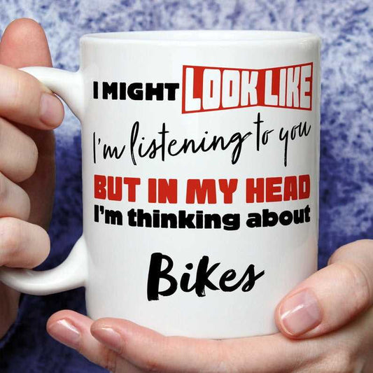 I'm Thinking About Bikes Mug