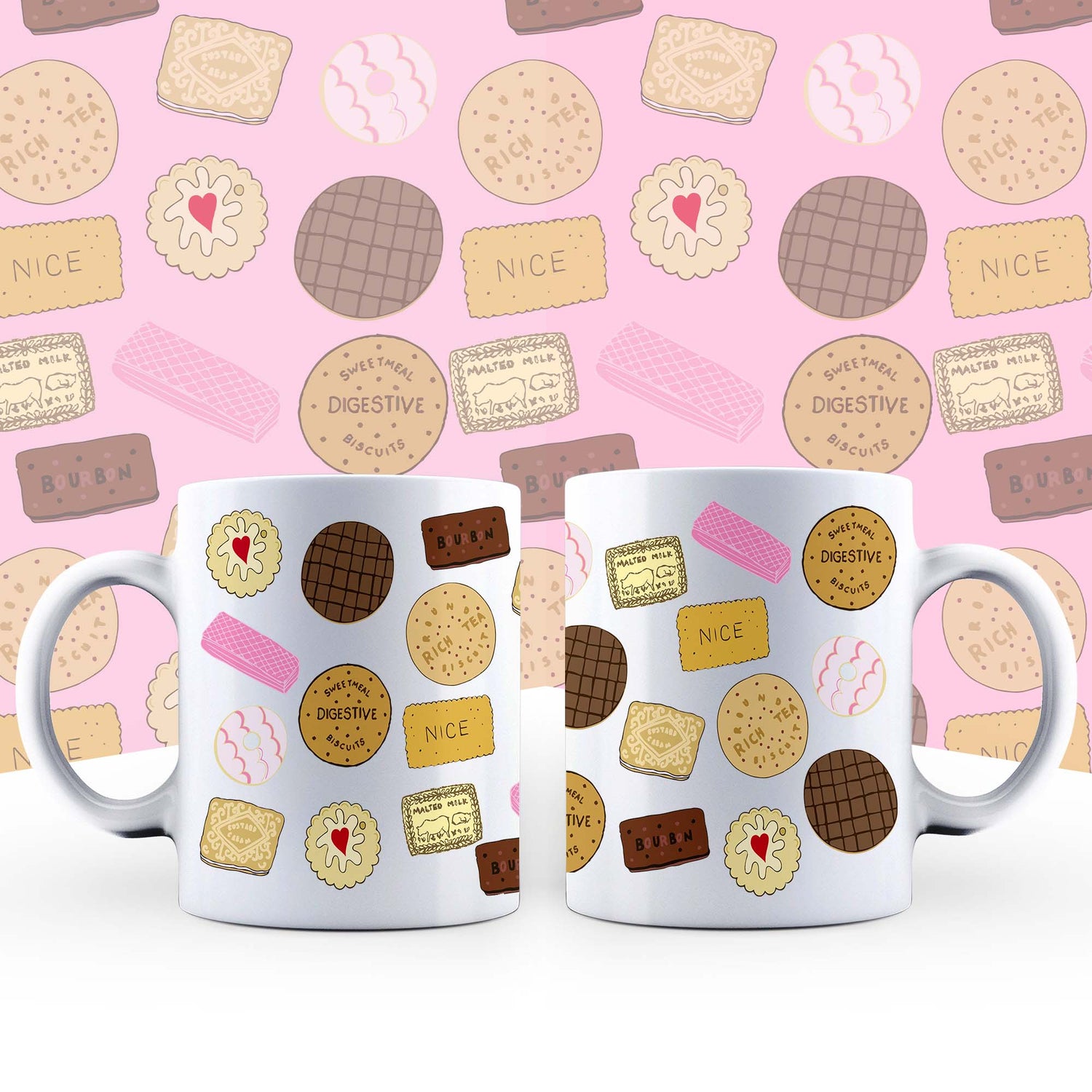 British Biscuits Illustration Mug