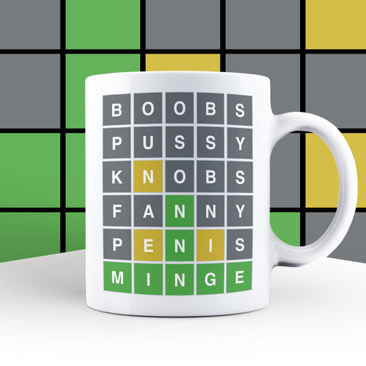 Rude Wordle Game Swear Words Mug