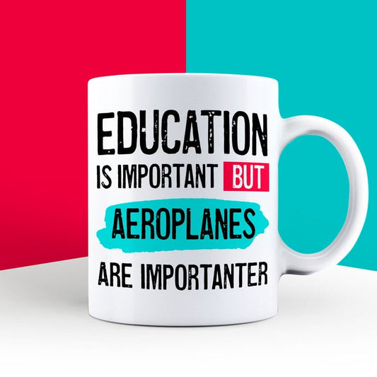 Education is Important but Aeroplanes are Importanter Mug