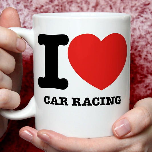 I Love Car Racing Mug