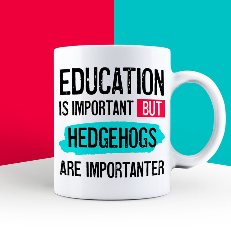 Education is Important but Hedgehogs are Importanter Mug