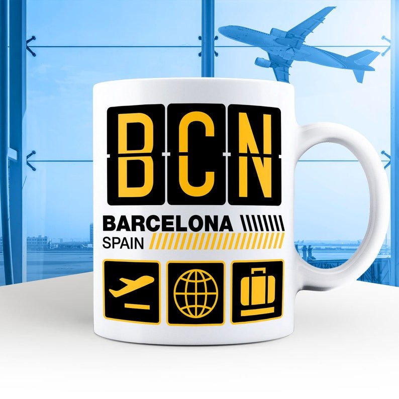 Barcelona Airport Tag Mug