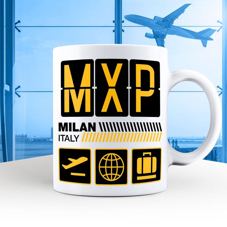 Milan Airport Tag Mug