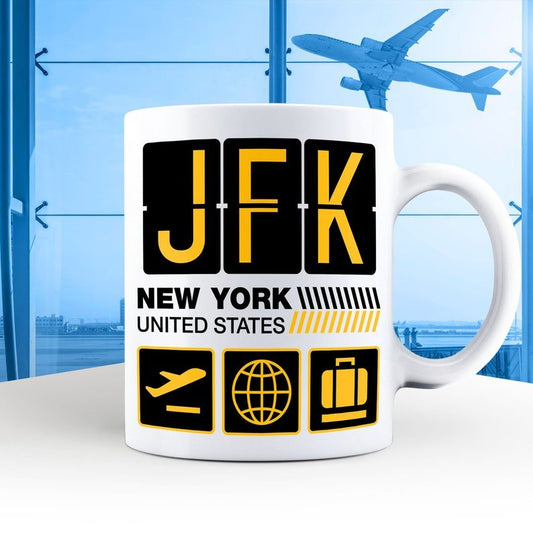 New York Airport Tag Mug