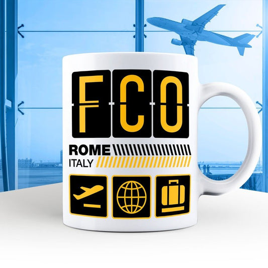 Rome Airport Tag Mug