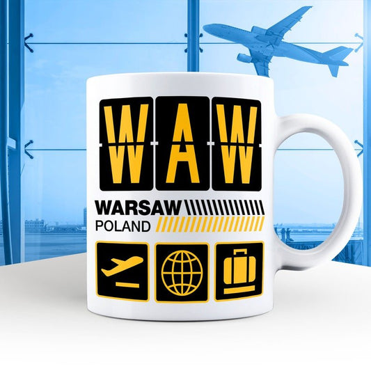Warsaw Airport Tag Mug