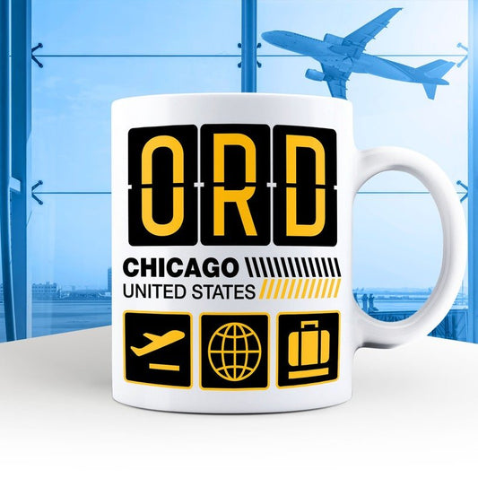 Chicago Airport Tag Mug