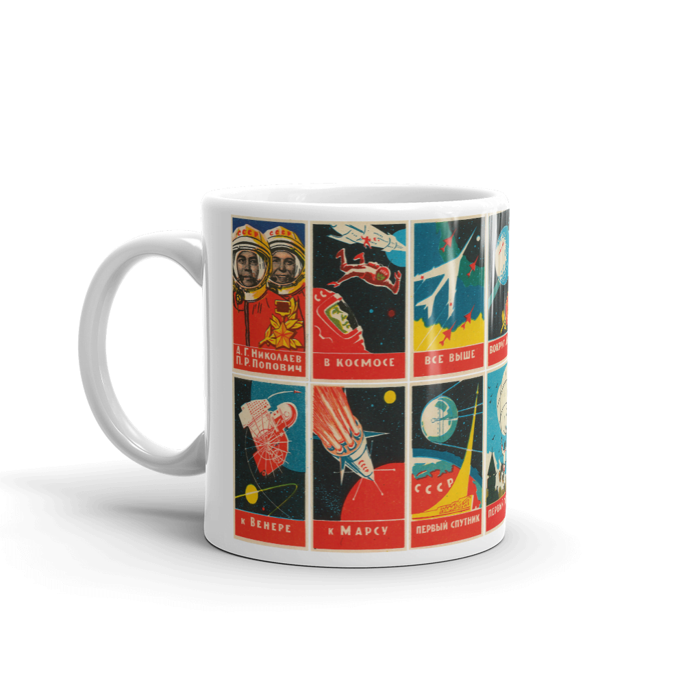 Russian Space Art Propaganda Posters Mug